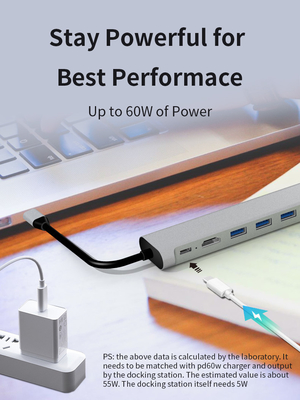 Usb3.0 Usb2.0 Rj45 Pd HDMI Usb C Docking Station Hub Otg Adapter Splitter OEM ODM