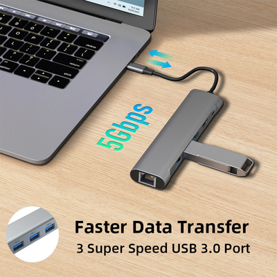Usb3.0 Usb2.0 Rj45 Pd HDMI Usb C Docking Station Hub Otg Adapter Splitter OEM ODM
